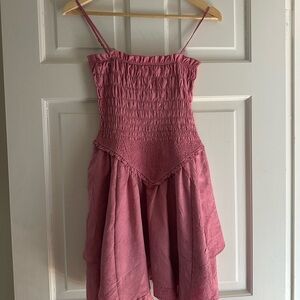 Urban Outfitters Rose Smocked Top